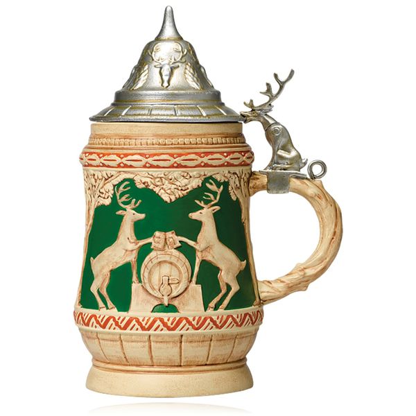 Hallmark Keepsake Ornament Bavarian-Inspired Beer Stein with Reindeer Crest