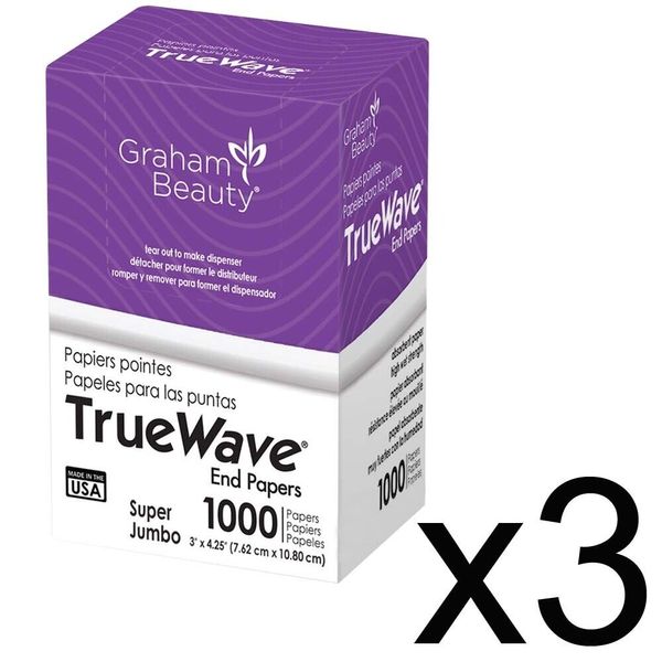 BEAUTY SALON GRAHAM HAIR PERM TRUE WAVE END PAPER 1000 SHEETS SUP JUMBO 3 PACK