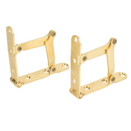 Brass Plated Drop Front Desk Hinge | Pack of 2 | 180 Degree Opening | Slant Top Desk Lid Hinges | UA-250-HPB