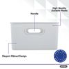 Superio 15L Medium White Smoke Ribbed Storage Bin with Lid, Plastic (2 Pack)