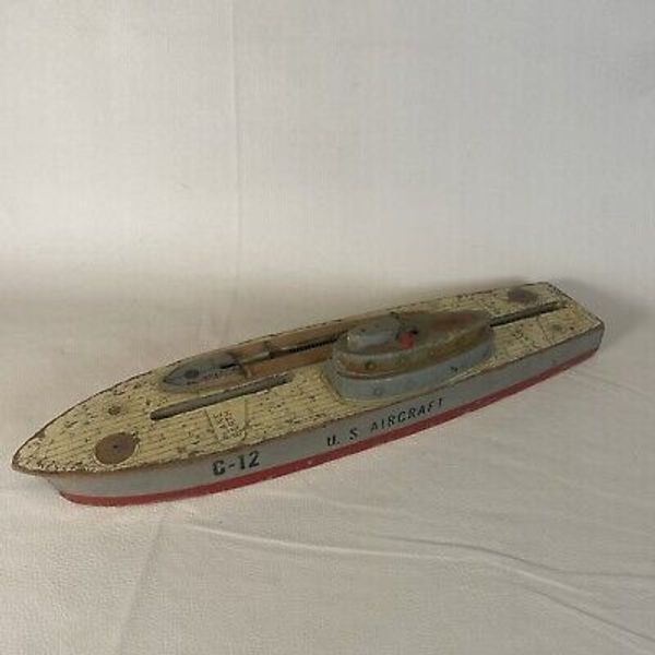 Keystone C-12 S Aircraft 1930s LARGE Wooden Toy Boat RARE.