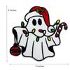 2 Pack Funny Christmas Ghost Embroidered Iron on Patches