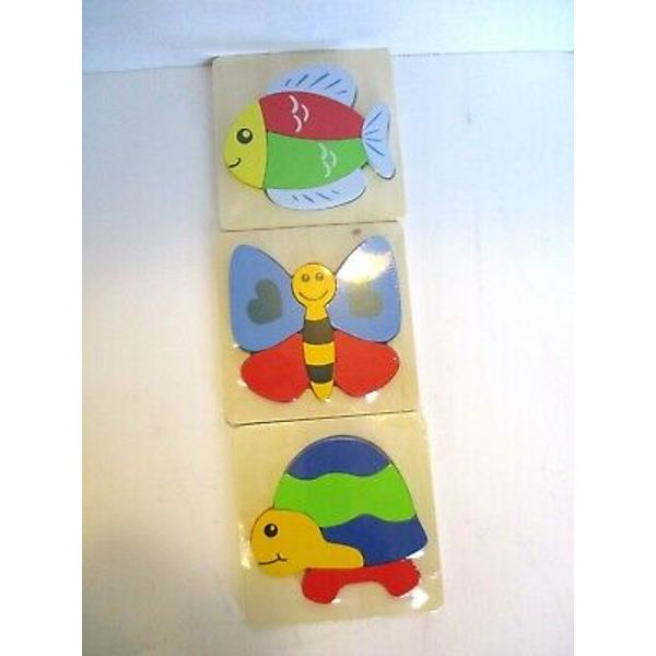 SKYFIELD Wooden Animal Puzzles for Toddler Educational Toy Animal Pattern Bright