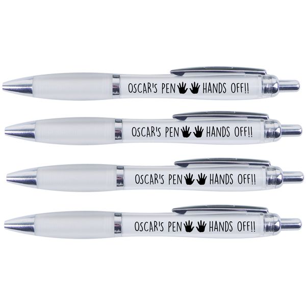 Oscar's Pen Hands Off!!, 4 Printed PENS for Oscar