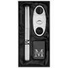 Custom Initial Engraved Stainless Steel Cigar Tube Flask, Cutter, & Lighter Gift Set Personalized