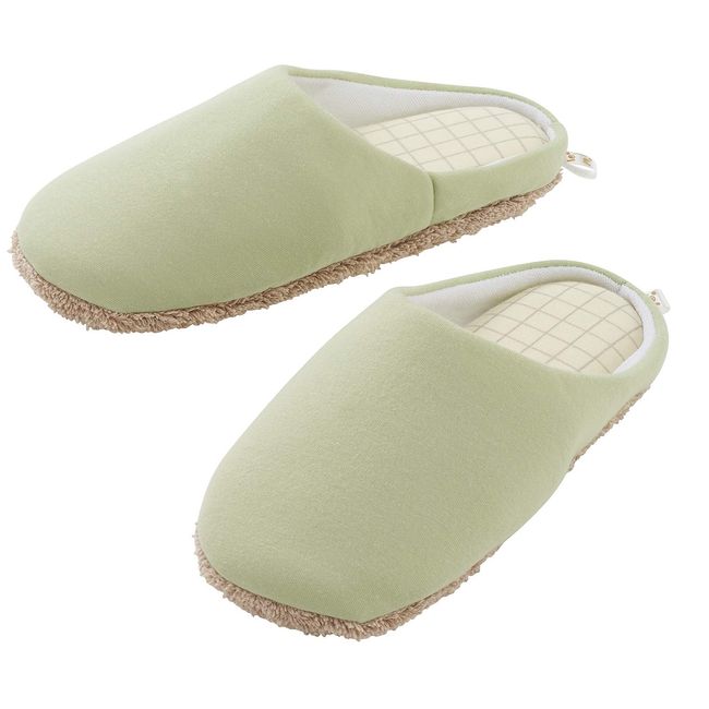 LEC Gekochi-kun Time-saving Cleaning Room Shoes, M, 8.7 - 9.8 inches (22 - 25 cm), Green, Cleaning with Microfiber