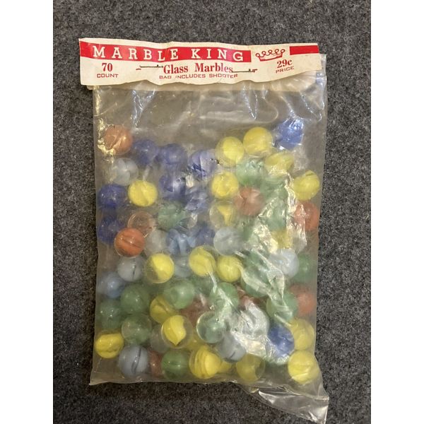 Vintage Toy Glass Marbles Marble King 70 Ct NEW IN ORG PKG