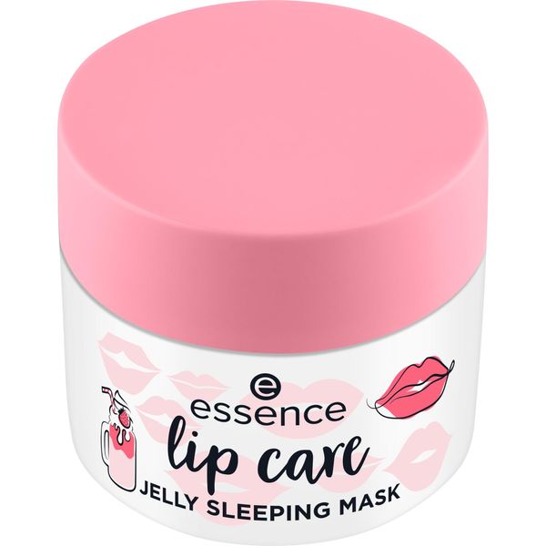 essence lip care JELLY SLEEPING MASK, Lippenmaske, Nr. 02, Rot, feuchtigkeitsspendend, regenerierend, vegan, ohne Konservierungsstoffe, ohne Parabene, ohne Mikroplastikpartikel, 3er Pack (3x8g)