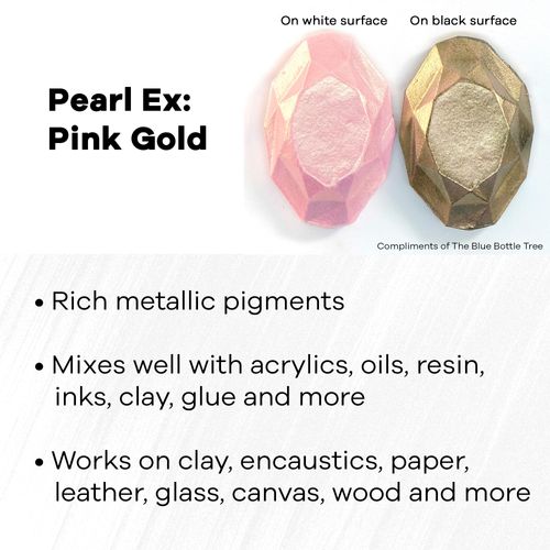 Jacquard Pearl Ex Pigment Powder 4oz Pink Gold - Loose Mica Powder for Epoxy Resin, Watercolors, Calligraphy Ink & Clay - Epoxy Pigment Powder - Epoxy Resin Color