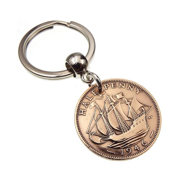 A Silver Dream 1946 Half Penny Coin Keyring