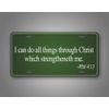 Philippians 4:13 License Plate Scripture Verse Green Auto Tag