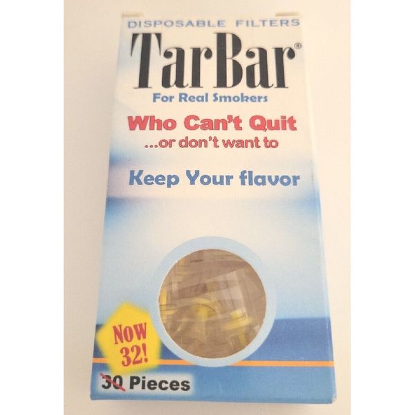 NWT! TAR BAR: DISPOSABLEB CIGARETTE FILTERS (BOX=32 FILTERS). GREAT DEAL!