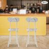 4pcs Upholstered Counter Stool Bar Stool Portable Folding Kitchen Dining Chair!