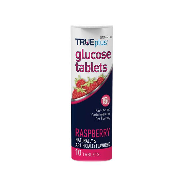 TRUEplus Glucose Tablets Raspberry 10Ct