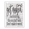 Get Naked - Half Bath Humorous Wall Art Dictionary Print, Unframed
