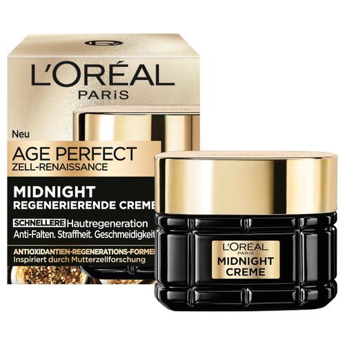 L'Oréal Paris Midnight Cream for Women: Regenerates Skin Overnight & Protects During the Day with Unique Antioxidant Regeneration Formula, Age Perfect Cell Renaissance, 1 x 50 ml