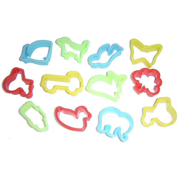 Plastic dough cutters, set of 12