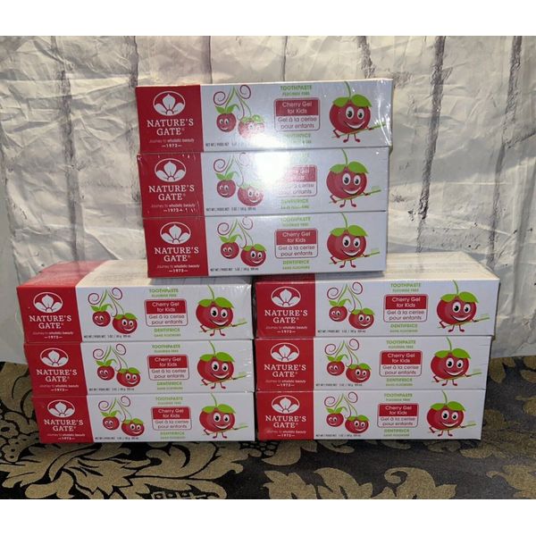 18 X Nature's Gate Natural Toothpaste Gel, Cherry for Kids, 5 oz Fluoride Free