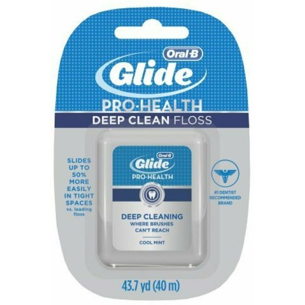 Oral B Glide Deep Clean Floss Pro Health Smooth 43.7 yd Cool Mint Flavor 1ct