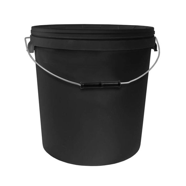 5, 10, 20, 25 or 33 Litre Black Buckets with Lids Hydroponics DIY DWC Carry (Pack of 1) (25 Litre)