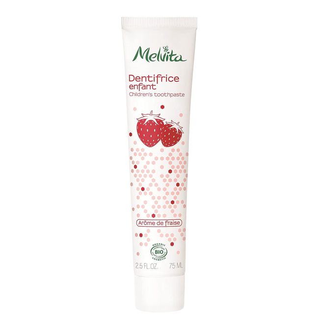 Melvita Essence BIO Strawberry Tooth Paste, 2.5 fl oz (75 ml), Organic Toothpaste, 1 Count