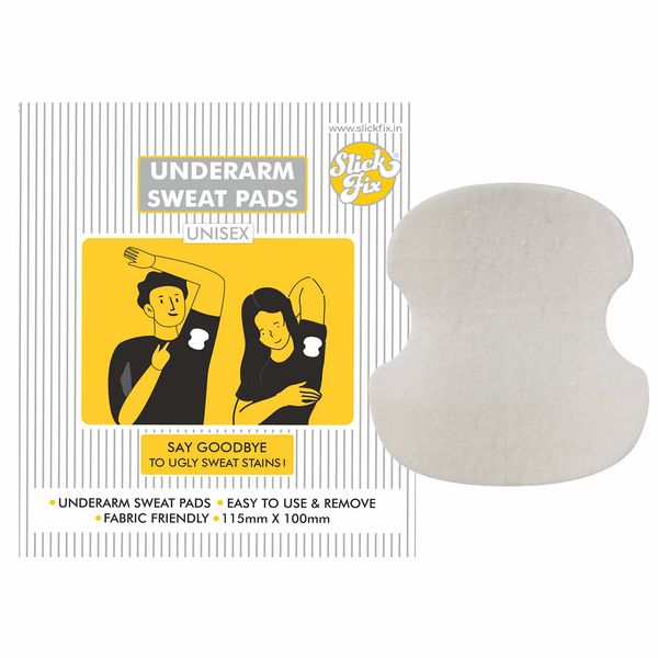 SlickFix Underarm Sweat Pads (Pack of 14) Disposable for Men and Women - Peel-Off | Stain Proof | Anti Perspiration, Clear