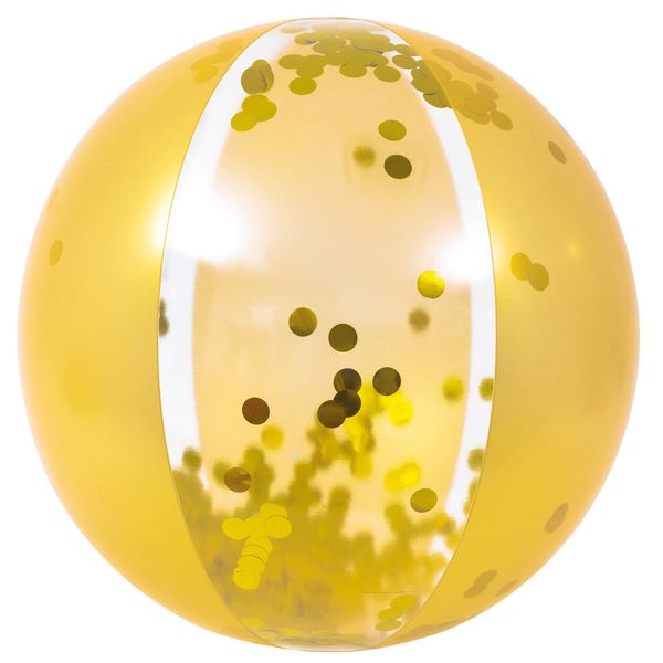 Pool Central 19.5" Gold Glitter Sequin Inflatable Beach Ball