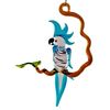 Hanging Bird Cockatoo on Branch (Transparent/Light Blue)