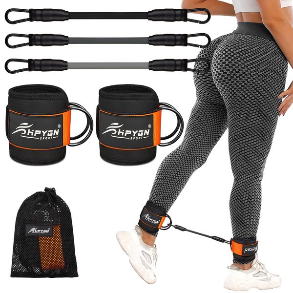 Ankle Resistance Bands with Cuff Workout Ankle Bands for Legs Butt Training Exercise Equipment for Kickback Hip Glute Training Exercise with Ankle Straps Exercise Bands