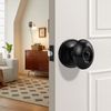 Gobrico 2 Pack Oval Door Knobs Matte Black Egg Shaped Door Knobs Indoor Privacy Door Knobs for Bedroom Bathroom Door Handles with Lock Without Keys