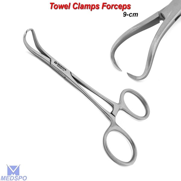 Backhaus Towel Clamps Forceps 3.5 Surgical Veterinary Premium Stainless Steel CE