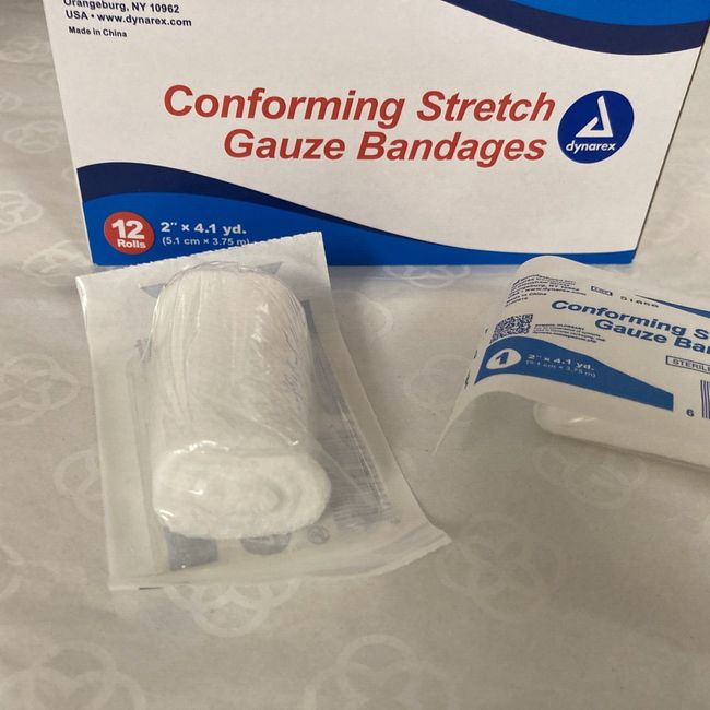 DYNAREX 3112 Sterile Stretch Gauze Bandage 2" x 4.1 Yards, Box of 12 Rolls