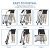 Folding Shopping Cart Swivel Wheels w/Extra Back Basket Laundry Carts Versatile