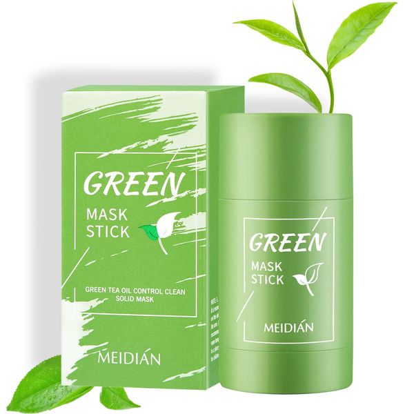 2 Pcs Green Tea Face Mask Stick,Deep Clean Purifying Clay Green Tea Mask Stick,Blackhead Remover,Moisturizing & Improve Skin Tone Green Tea Oil Control Mask Stick,Reduce Blackheads for All Skin Types