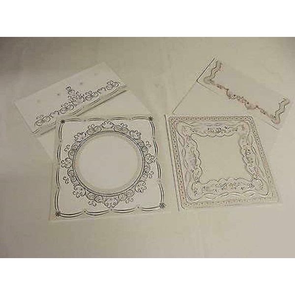 Embossing Cards with Envelopes, Gold and Silver Pack ' D '