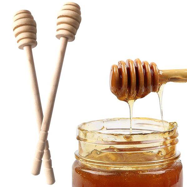 Wooden Honey Dipper Long Handle Wood Honey Spoon Stir Bar for Honey Jar Dispense Drizzle Honey Stir Bar Mixing Handle Jar Spoon Practical 1Pc Wood Dipper Honey Long Stick Supplies Honey Kitchen Tools