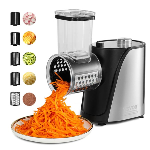 VEVOR Vegetable Slicer Electric Cheese Grater Salad Maker 250W Salad Shooter