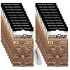 HearClear Size 312 Hearing Aid Batteries (120 Pack) + Battery Holder