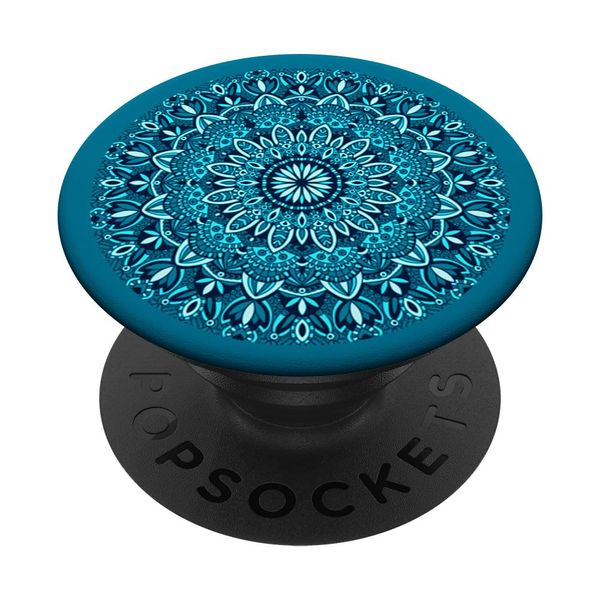 Blue Turquoise Mandala Teal Henna PopSockets Adhesive PopGrip