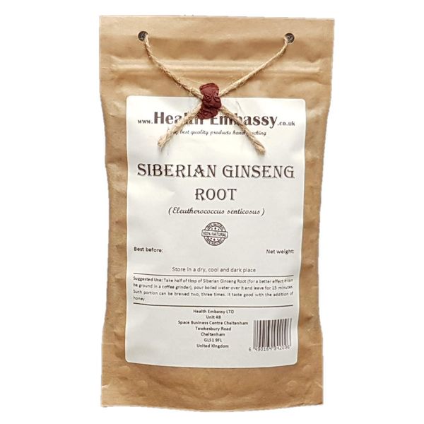 Siberian Ginseng Root Cut Tea (Eleutherococcus senticosus) - Health Embassy -100% Natural (50g)