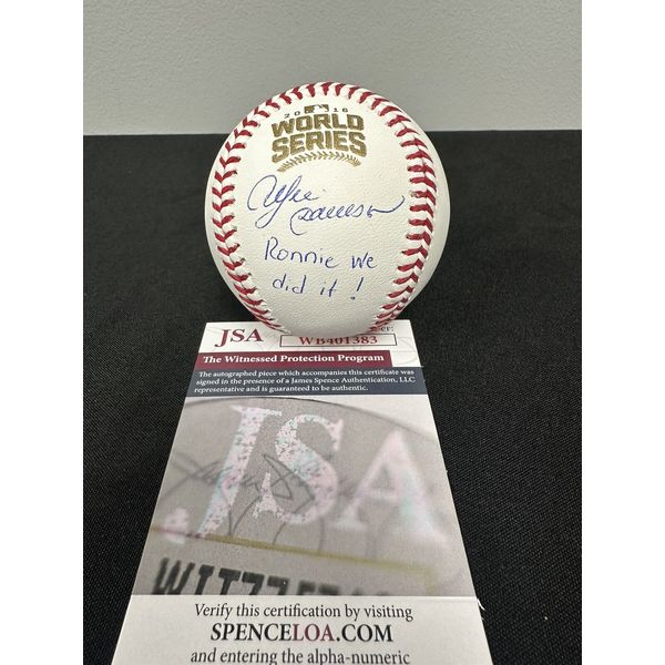 Andre Dawson Signed 2016 World Series Baseball Inscribed “Ronnie We Did It” JSA 