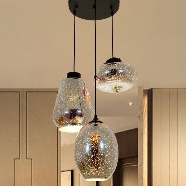 Modern Starry Sky Glass Pendant Lights Hanging Fixtures Ceiling Lighting Lamps