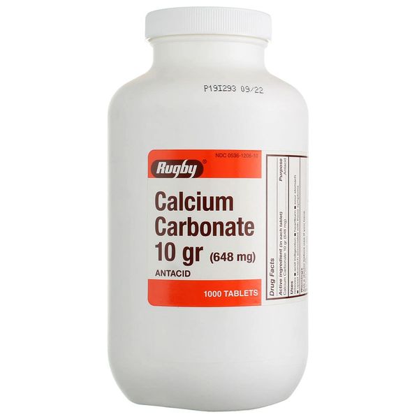 Rugby Calcium Carbonate 648 mg 1000 Tabs