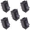 On-Off Rectangle Rocker Switch SPST 6A 250VAC Electronics (Pack of 5)