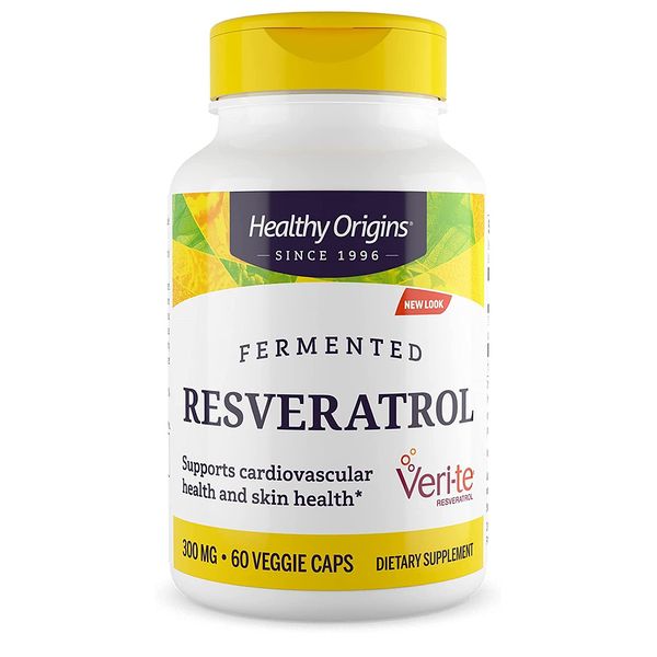 Healthy Origins Healthy Origins Resveratrol 300mg 60 Vegetarian Capsules Red Wine Extract, 1 Bottle, 60 Capsules