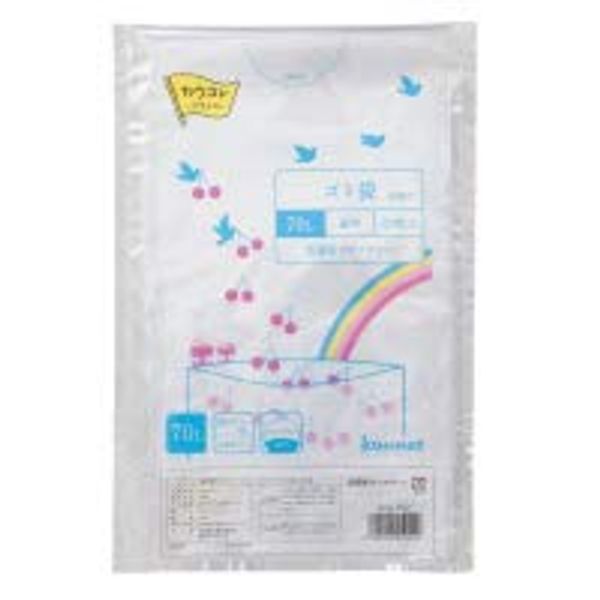 P) Low Density Thin Mouth Trash Bags, Refill, 23.6 gal (70 L), Transparent, 4.1 x 1.2 inches (120 Sheets x 4