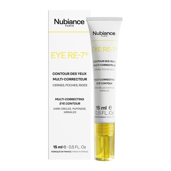 NUBIANCE - EYE RE-7, 15ml - Multi-corrective eye contour, Anti-dark circle, Anti-puffiness, Firming and anti-oxidant, Moisturising and anti-wrinkle - Combats uneven pigmentation and blemishes