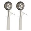 sourcing map 2 Pcs Cookie Scoops, Ice Cream Scoop with Trigger for Baking Cookie Dough Rice Pudding Kitchen Gadget, Beige