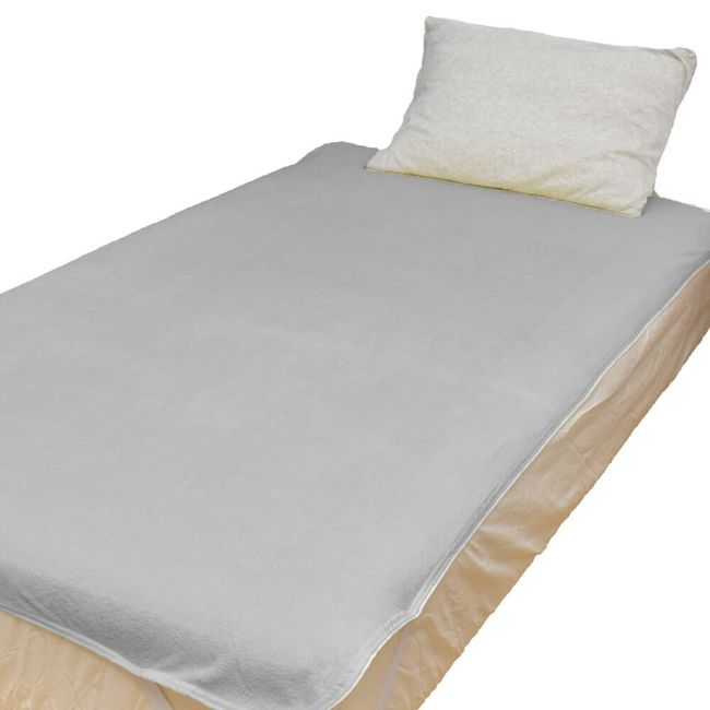 Ideal Seikakan Waterproof Sheets Pile Fabric Flat Sheet Double 140 x 205 cm Gray Cotton 100% Cotton Fully Washed Bedwetting Sheets Nursing Futon Cover Bed Cover