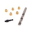 E-Z LOK 400-M8 Threaded Inserts for Wood, Installation Kit, Brass, Includes M8-1.25 Knife Thread Inserts (5), Drill, Installation Tool